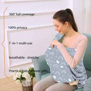 Fundas de asiento de coche color gris arcoíris para bebés, cubiertas para lactancia materna, bufanda para amamantar - Product Image 3