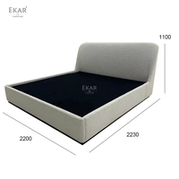 EKAR Astra Lit de luxe moderne à plateforme Cadre de lit en MDF doux et élégant Disponible en taille Queen et King pour meubles de maison Chambre à coucher