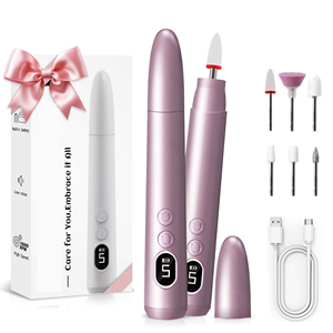 Lime à ongles électrique professionnelle portable en acier inoxydable avec moteur sans balais 18000 tr/min 5 vitesses pour usage domestique et DIY, marque privée - Product Image 1