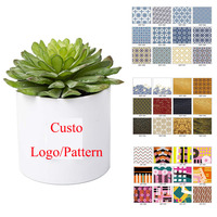 Fábrica de logotipo personalizado flor olla/pote de la planta/plantador/Maceta/Olla con plato bandeja agujeros de drenaje