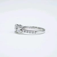 MSR74 Bagues en argent 925 Bague en moissanite scintillante à trois pierres Bijoux en argent sterling pour femmes