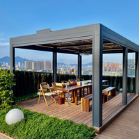 Pergola moderne en aluminium pour extérieur, toit à lames motorisées, imperméable, antirouille, taille personnalisée, pour villa, jardin, cour, patio