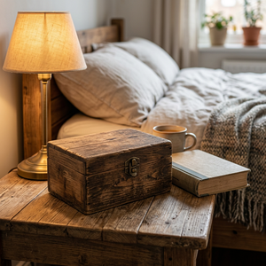 Boîte de rangement en bois <span class=keywords><strong>rustique</strong></span> vintage avec couvercle à charnières pour objets précieux, bijoux et décoration intérieure - Bois de pin naturel écologique - Product Image 5