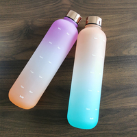 Gourdes d'eau chic personnalisées de 1000ml, cadeau promotionnel, bouteille d'eau en plastique portable pour étudiants