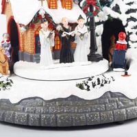 Ensemble de maisons de Noël miniatures en polyrésine avec musique LED et train en mouvement, certifié CE, décoration intérieure