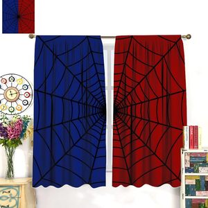 Cortinas de Ventana con Diseño de Telaraña de Superhéroe para Niños, Cortinas Negras con Diseño de Telaraña, Cortinas Rojas y Azules para Dormitorio de Niños y Niñas - Product Image 3