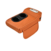 Boîte d'accoudoir de voiture en cuir souple et confortable avec porte-gobelets, diffuse la pression du coude pendant la conduite