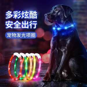 Collier lumineux à LED pour chiens et chats, rechargeable, pour utilisation nocturne, couleur unie, matériau plastique, collier pour animaux de compagnie quatre saisons - Product Image 3