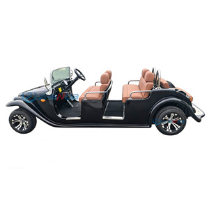 Coche Eléctrico Clásico Vintage Negro de Techo Abierto, Vehículo Retro de 6 Plazas para Recorridos Turísticos en Resorts y Bodas - Product Image 1