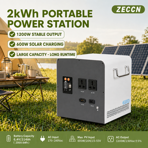 Station d'alimentation portable 1200W, <span class=keywords><strong>batterie</strong></span> LiFePO4 2KWh avec onduleur solaire MPPT - Product Image 1