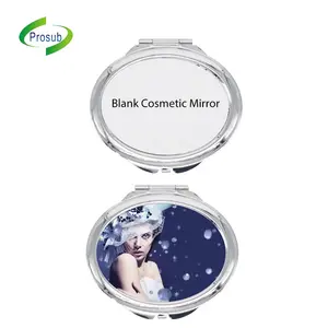 Prosub DIY Printable Foldable For Compact Metal Make Up Pocket Mirror Sublimation Blank Oval Shape Cosmetic Mirror