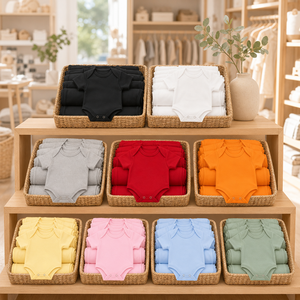 MENGWU Body per Neonati con Ricamo Personalizzato di Nome o Logo, in Cotone a Costine per Bambini <span class=keywords><strong>e</strong></span> Bambine - Product Image 2