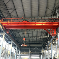 Pont roulant personnalisé de marque chinoise 5, 10, 20 tonnes à commande par cabine, à double poutre, avec grappin électromagnétique