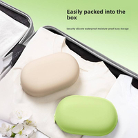 Nouvelle Trousse de Maquillage Portable en Silicone avec Fermeture Éclair, Résistante à l'Eau, Capacité Moyenne, Multi-Couleurs, pour Voyage et Extérieur