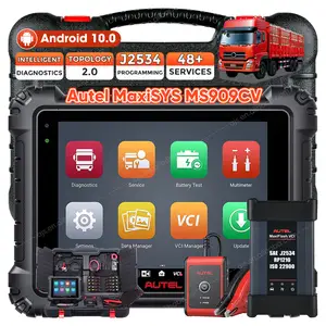 Autel MaxiSYS MS909CV 24V Heavy Duty Truck OBD2 Scanner Ferramenta Diesel Car Battery Tester Veículo Sistema Completo Ferramentas de Diagnóstico