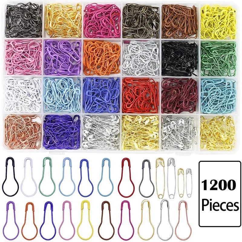 Hot Sale 1200 Pcs Pear Shaped Bulb Gourd Pins Knitting Stitch Markers Sewing Kit Metal Pins