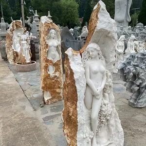 Sculptures en pierre sculptée à la main pour femme, Sculpture de jardin polie, sexe