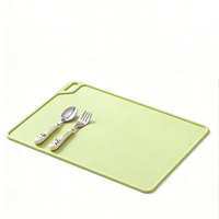 Tapis de table réutilisable, imperméable, résistant à l'huile, antidérapant, 40x30cm, avec rebord surélevé, fente pour ustensiles, en silicone, pour enfants