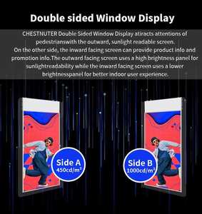 Venta caliente interior 4K LCD de doble cara de alto brillo colgado señalización Digital Android/Windows OS WIFI Hotspot para pantallas de ventana - Product Image 5