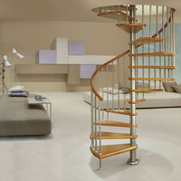 Escalier en colimaçon en bois pour décoration de villa, marches en bois, escalier en spirale rond, intérieur luxueux