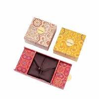 Boîte à bijoux traditionnelle chinoise à double porte en brocart floral, organisateur de rangement pour bracelets, colliers, bagues et boucles d'oreilles en jade