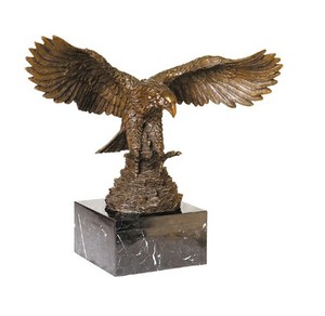 Casa ufficio decorazione artistica a grandezza naturale decorazione personalizzata giardino animale scultura in metallo bronzo scultura aquila con ala diffusa - Product Image 1
