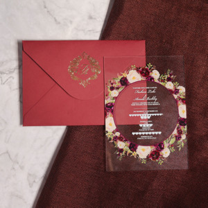 <span class=keywords><strong>Invitation</strong></span> de mariage personnalisée unique en acrylique transparent style aquarelle et cartes d'<span class=keywords><strong>invitation</strong></span> d'<span class=keywords><strong>anniversaire</strong></span> avec impression colorée - Product Image 2