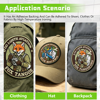 Patch brodé circulaire personnalisé avec logo thermocollant et velcro pour animaux