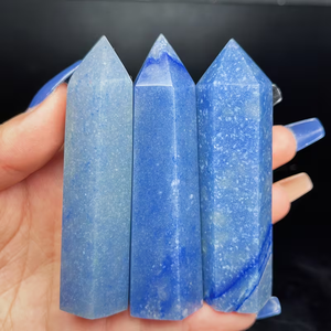 En gros, Aventurine bleue polie à la main, pointe de baguette de guérison, tour et spécimen minéral - Product Image 2