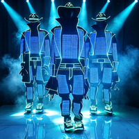 Costume de danse robot lumineux LED Pixel Western Cowboy pour spectacle sur scène, discothèque, rave, festival, carnaval, DJ
