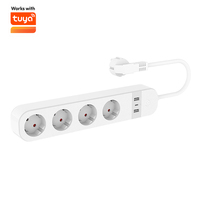 Multiprise intelligente Wi-Fi Tuya Premium avec 4 prises EU et ports USB, contrôle à distance via application, pour la maison et le bureau