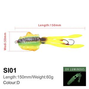 Señuelo de pez de tinta suave SI01, <span class=keywords><strong>Sepia</strong></span> biónica, brillo luminoso UV colorido, <span class=keywords><strong>pulpo</strong></span> que se hunde, cebo suave de ojos 3D al por mayor - Product Image 2