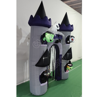 Arche gonflable géante d'extérieur, arche fantôme blanche illuminée, décoration de fête d'Halloween pour festival et jardin