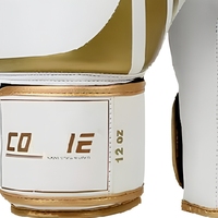 Gants de boxe professionnels en cuir PU 8oz 10oz 12oz 14oz Blanc et Or pour adultes, entraînement et sparring, pour le kickboxing et la gym