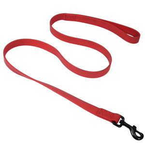 Ensemble collier et laisse pour chien en sangle enduite de PVC imperméable, boucle à ardillon simple, anneau en D métallique, réglable, facile à nettoyer, personnalisation disponible - Product Image 2