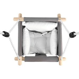 Cloth Covered Swing Infant Outdoor Indoor Baby Wooden <b>Frame</b> Safety Feature <b>Canvas</b> Seat Kids Chair - Product Image 3