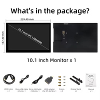 10.1 inç ahududu Pi ekran 1280*800 TFT IPS LCD ekran kapasitif dokunmatik ekran modülü ile kılıf