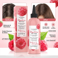 Limpiador de cuero cabelludo OEM, vinagre de frambuesa fresca, enjuague equilibrador de pH para desintoxicar el cuero cabelludo graso y la caspa, promueve el cuidado del cabello brillante