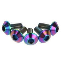 Lot de 6 vis en alliage de titane M5x10mm pour VTT, vis de fixation de porte-bidon T25 en forme de fleur de prunier, vis de fixation de disque de frein, couleur