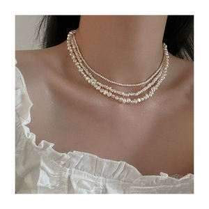 Collar Gargantilla Retro Francés de Perlas de Agua Dulce para Mujer Collar de Cuentas de Perlas Joyería Bohemia - Product Image 1