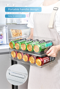Organisateur de canette de Soda à roulement automatique pour réfrigérateur, congélateur, support de stockage, distributeur de boissons, récipient en plastique transparent - Product Image 6