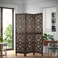 Paravent en bois brun exquis à 3 panneaux, paravent rétro, design rétro pour la décoration de la maison, paravent tendance