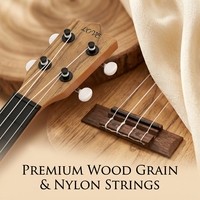 Children Professional Acoustic Musical Instruments Bulk Natural Wood Round-hole Wood-grain Ukulele for Kids and Beginner