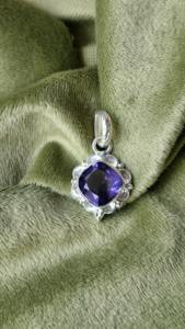 Handmade 925 Sterling Silver Amethyst Pendant <b>Cushion</b> <b>Purple</b> Gemstone Jewelry - Product Image 6