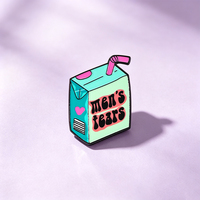 Broche en métal personnalisée, épinglette amusante en émail en forme de boîte de jus, broche à slogan pour sac, vêtements, décoration