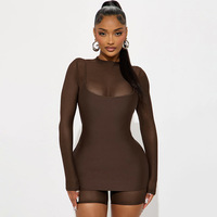 Produits tendance 2026 mode femmes vêtements serré body et robe deux pièces ensemble Sexy maille décontracté femmes ensemble