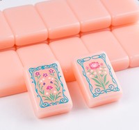 Set Mahjong Akrilik Pink 160 Buah yang Dapat Disesuaikan, Ukiran Lapis Tunggal Mewah untuk Anak-Anak, Ramah Lingkungan, Dapat Dilipat