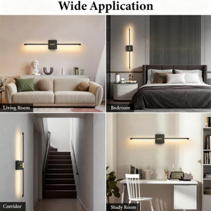 Modern Wall <b>Lamp</b> Black Aluminum Alloy Led <b>Touch</b> Control For Living Room Bedroom Corridor - Product Image 3
