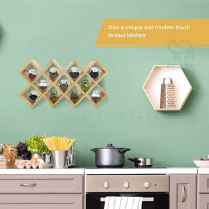 X-frame 19.5*18 in étagère à épices organisateur d'épices en bambou 11 pots boîte à épices cuisine - Product Image 4