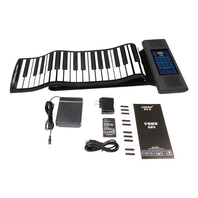 Professional Portable Double Speakers 88 Keys Hand Roll up Piano Midi Digital Keyboard for Studio